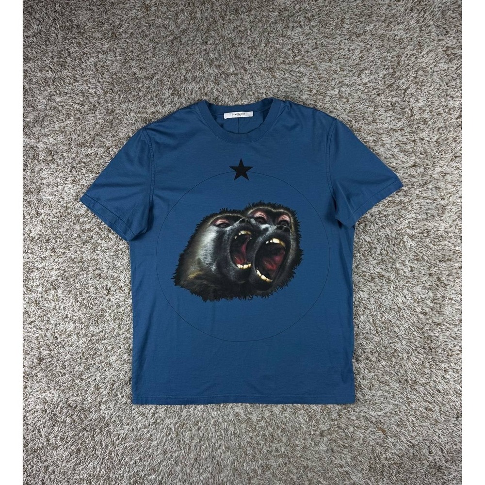 Givenchy Monkey Brothers Graphic T-Shirt Blue Men's Size XL